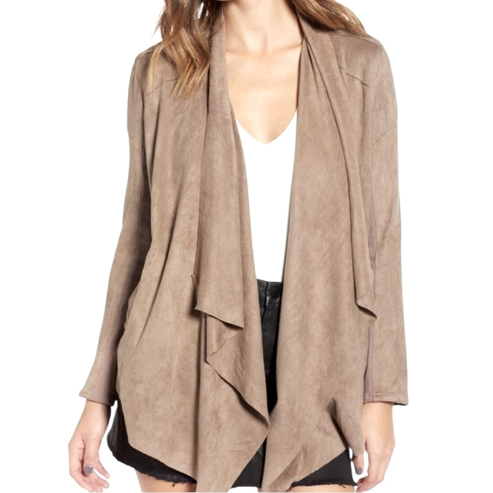 Blank NYC Cloud Nine Waterfall Drape Mt Rushmore Brown Jacket Cardigan Size M